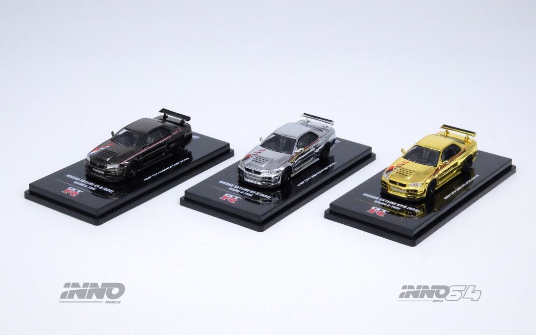 Inno64 1/64 Nissan Skyline GT-R R34 Nismo R-Tune Chrome (Gold Chrome/S