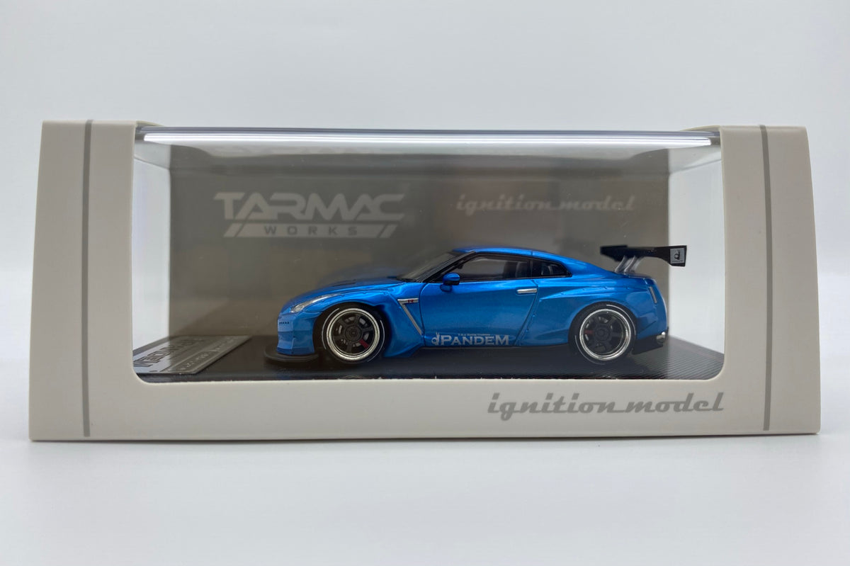 Tarmac Works x Ignition Model 1/64 Pandem R35 GT-R Blue 