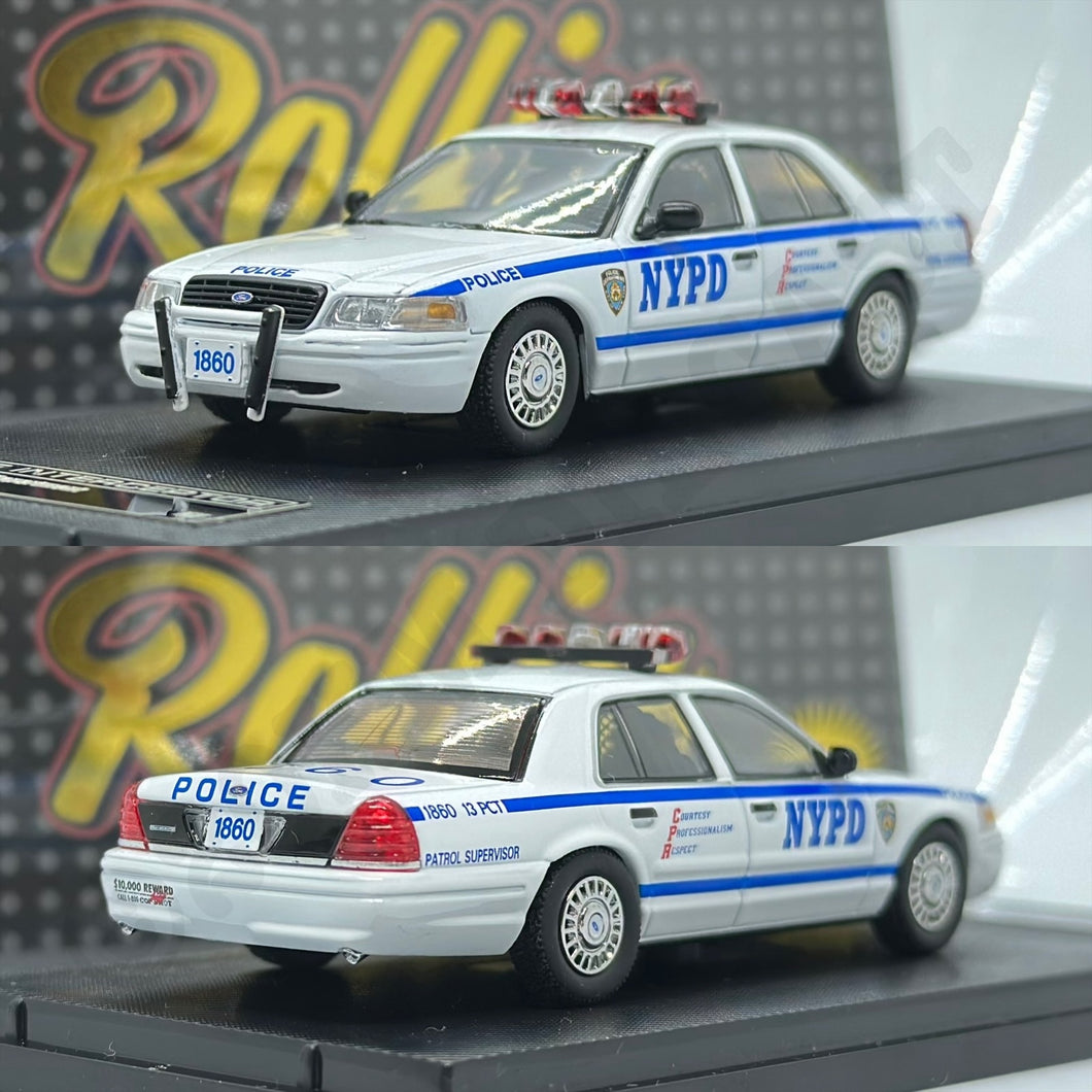 Rollin 1/64 Ford Crown Victoria Police Interceptor - New York Police Department 1860 (NYPD)