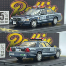 Load image into Gallery viewer, Rollin 1/64 Ford Crown Victoria Police Interceptor - New York Police Department NYPD Auxiliary (Chase Car)
