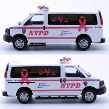 Load image into Gallery viewer, 596 Model 1/64 Chevrolet Express - NYPD (Breast Cancer Awareness)
