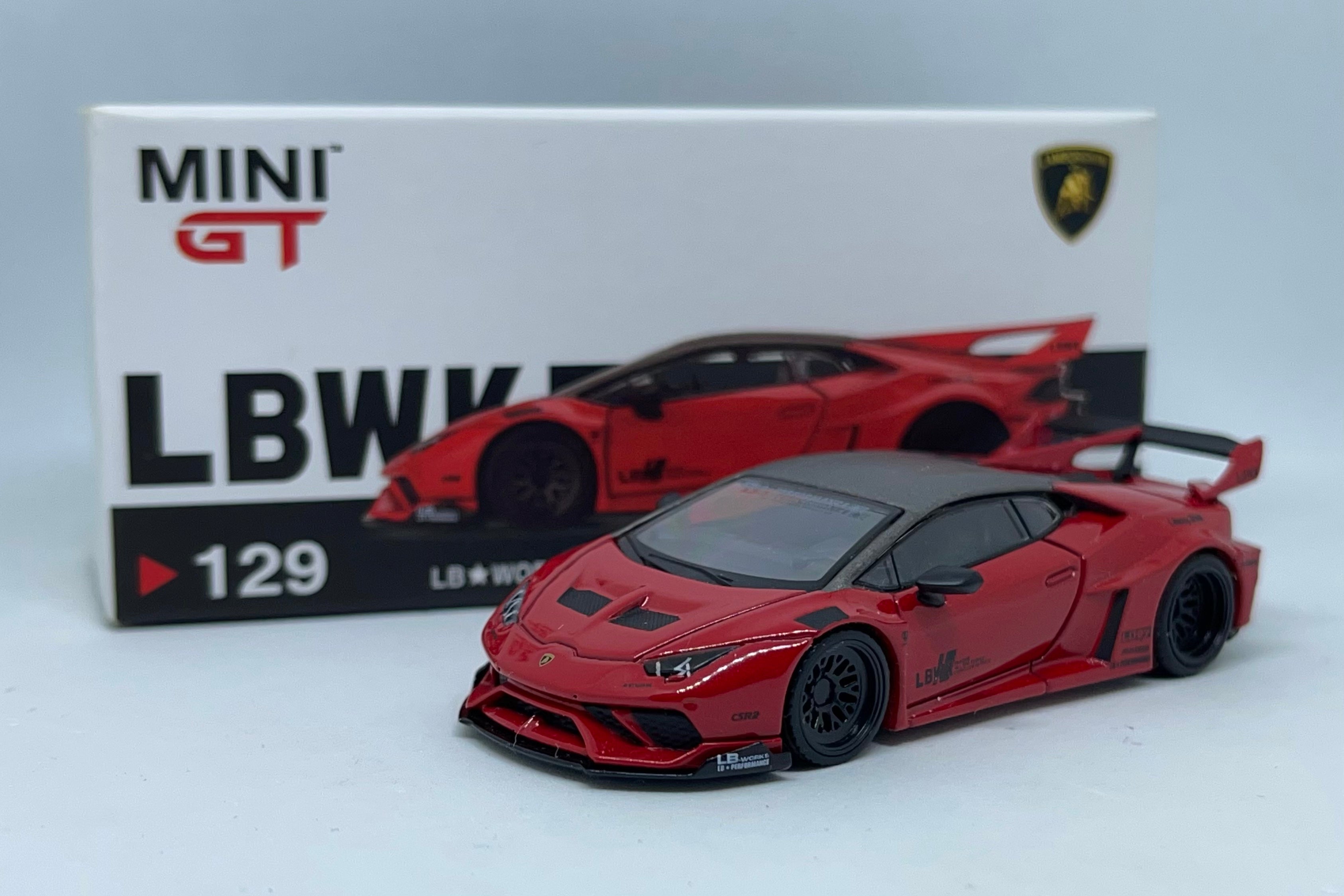 Mini GT 1/64 Lamborghini Huracan GT LB Silhouette LBWK Rosso Mars LHD #129